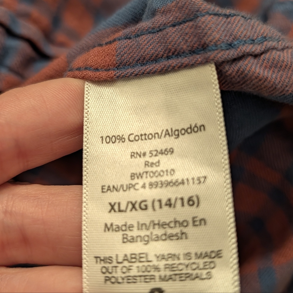 Free Assembly Cotton Plaid Button Down Shirt Size XL - Picture 4 of 4